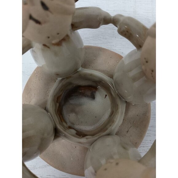 Vintage Art Pottery Ceramic Beige Angel Circle of Friends Candle Holder Figural - Picture 3 of 10